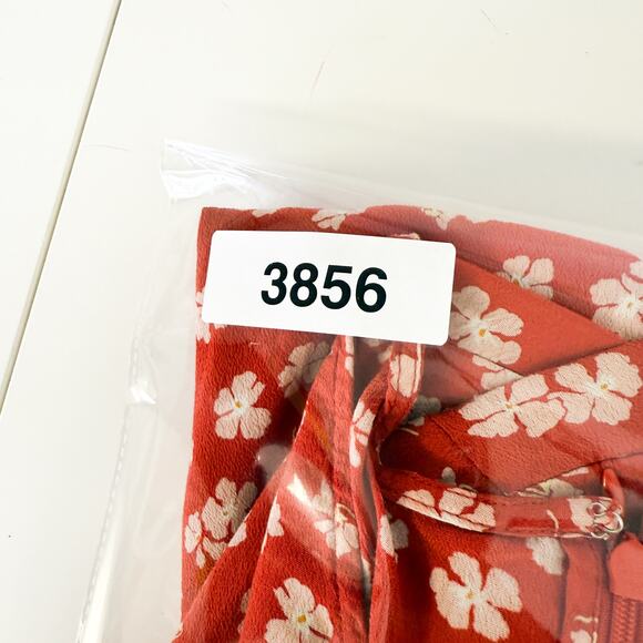 Madewell Button Front Mini Floral Dress Red Happy Hibiscus - 2 - Picture 11 of 11